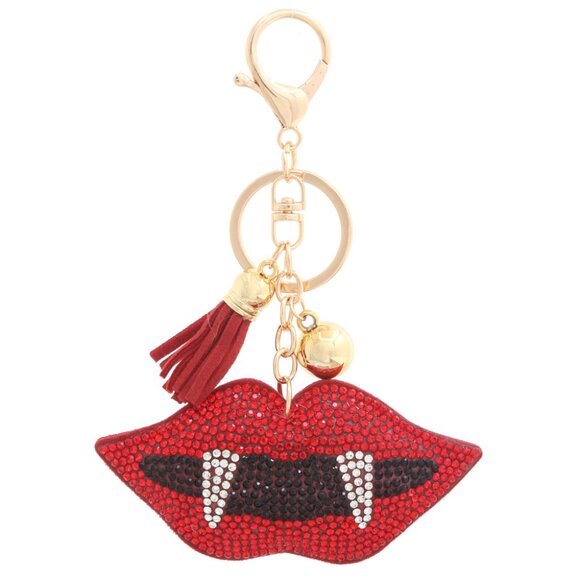 Vampire Lips Keychain & Vampy Purse Charm - Picture 1 of 4